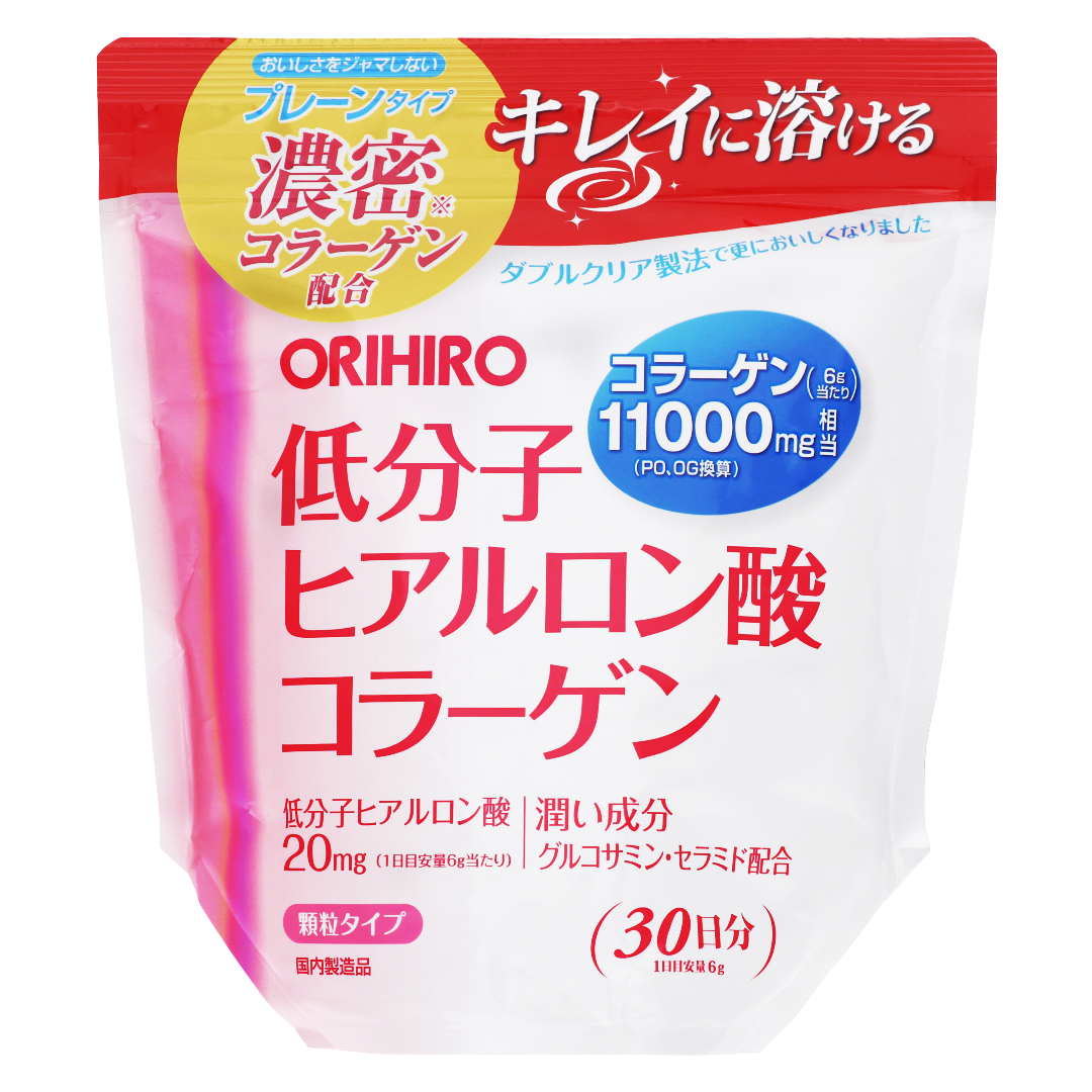 Past molekulyar og'irlikdagi gialuron kislotasi va kollagen