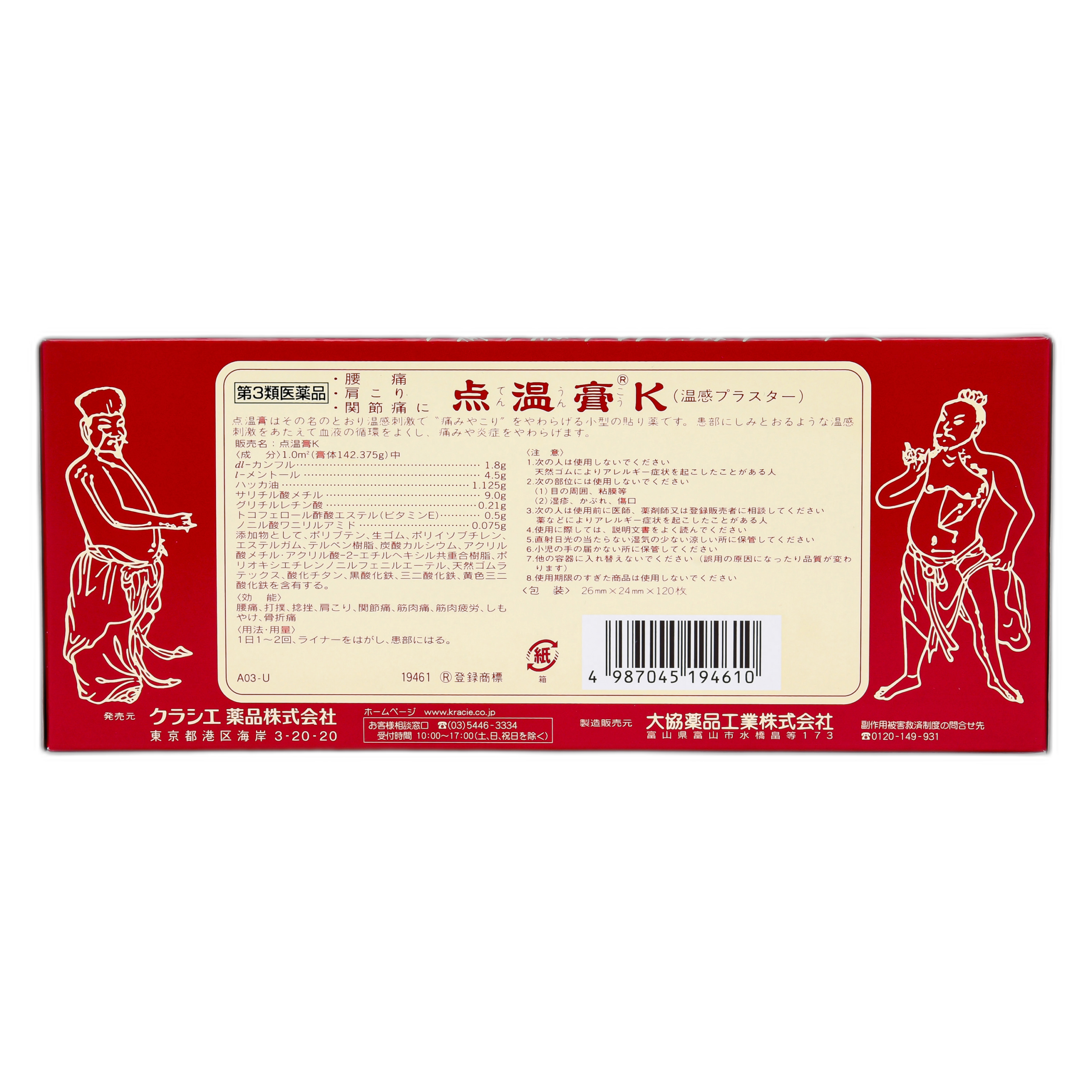 Точечный согревающий пластырь K 120 шт.