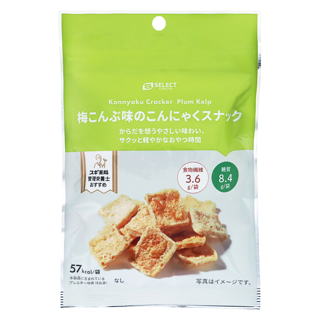 エスセレクト 梅こんぶ味のこんにゃくスナック